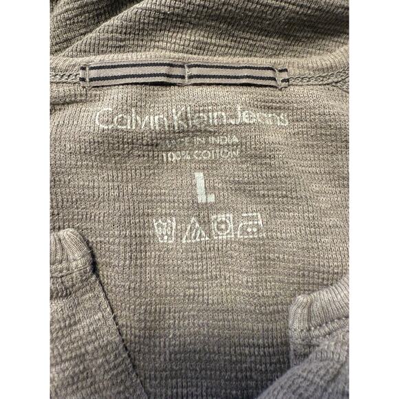 Calvin Klein Cotton Long Sleeve T-Shirt Taupe L sustainable casual 77-22 - Picture 4 of 14